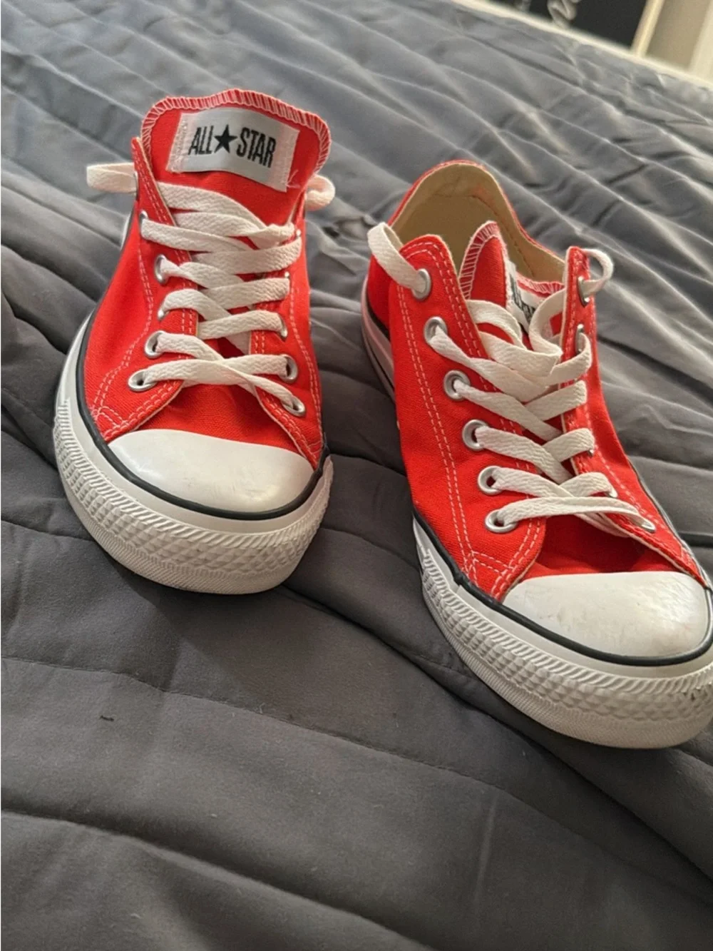 Converse Kids Low Top Sneakers in Bright Red with White Accents